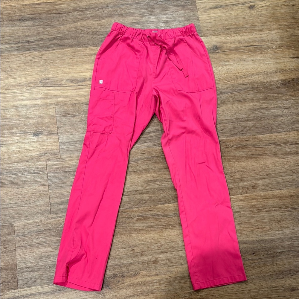 Bright Pink Cargo Scrub Pants